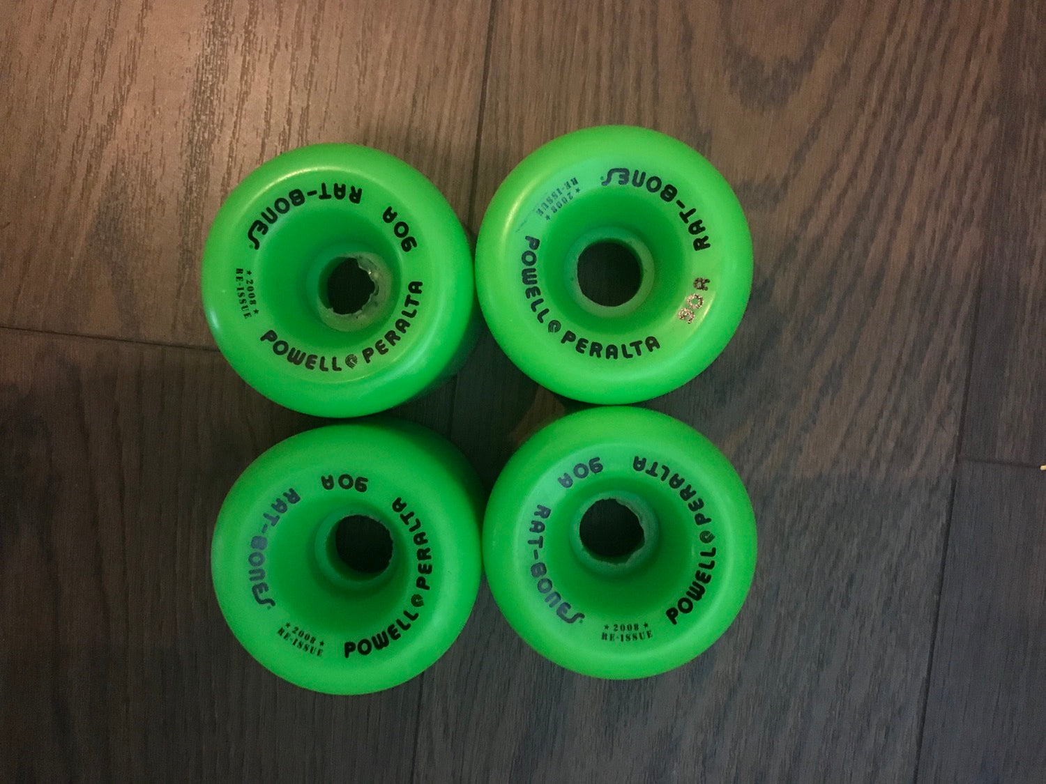 Green Re-issue Rat Bones Wheels image 0